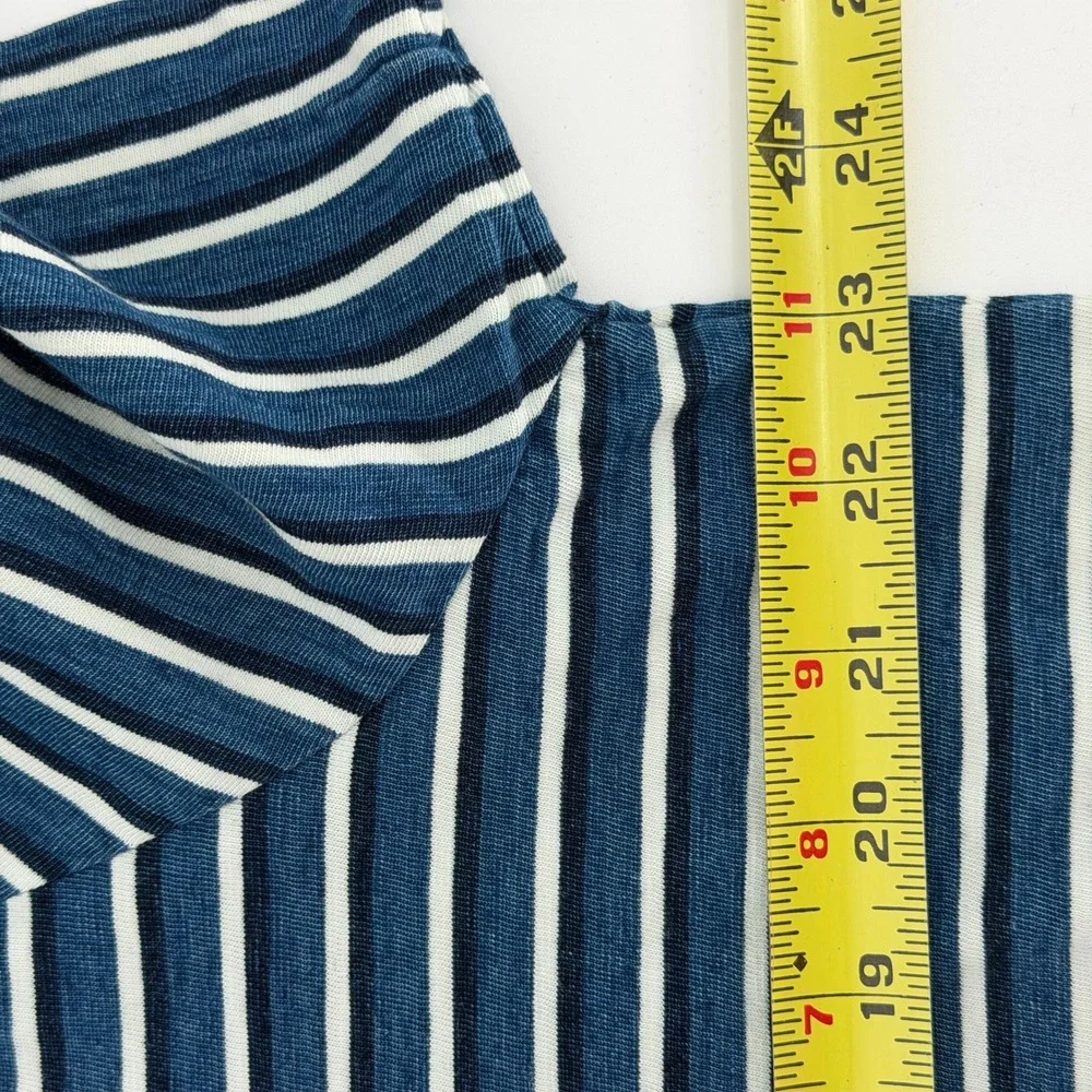 NWOT Polo Ralph Lauren Men XL Blue White Striped Cotton Jersey Pocket Polo Shirt